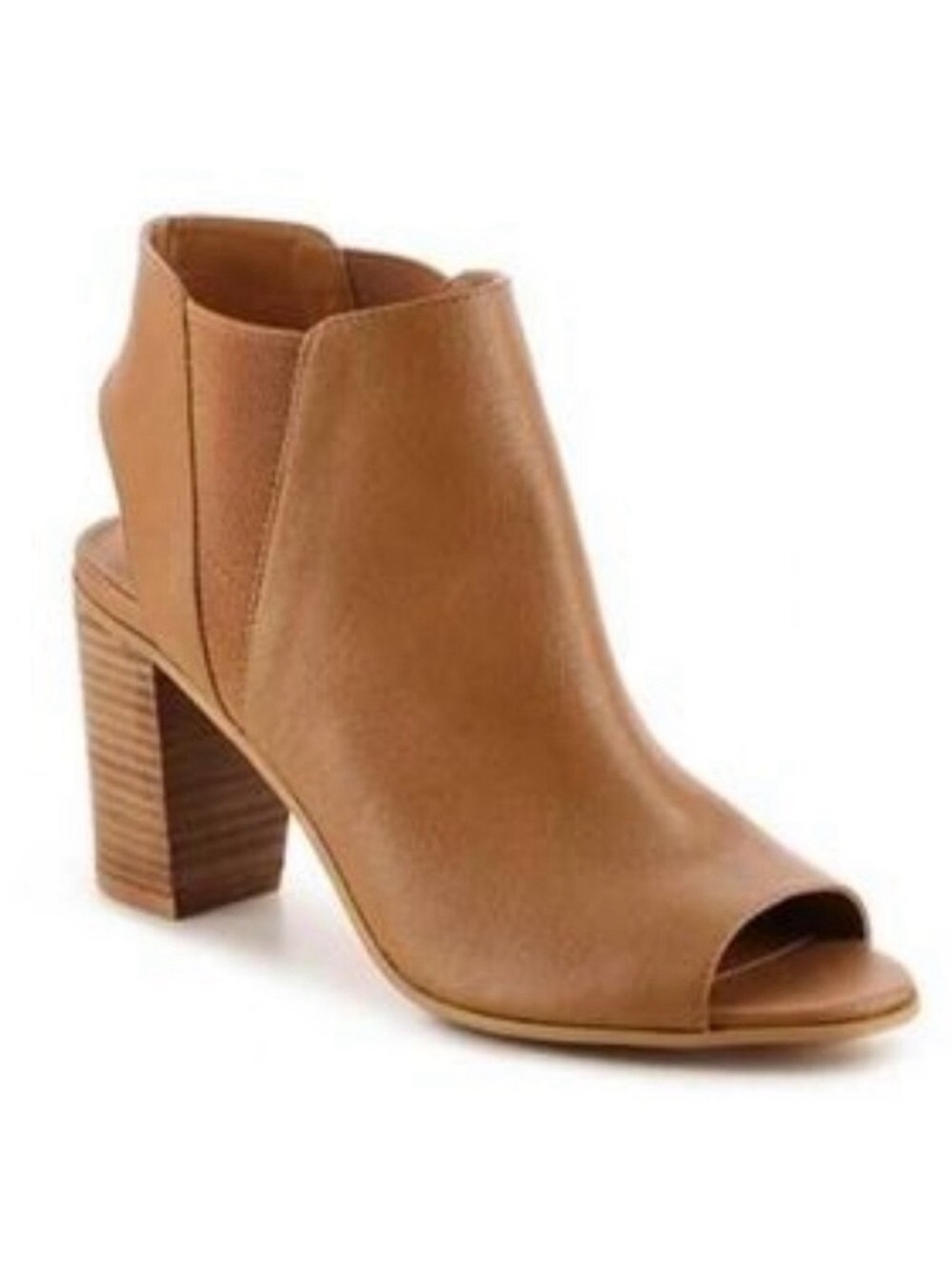 Steve Madden Nobel Camel Brown Heels Open Toe Heeled Ankle Booties Size 8